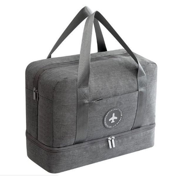 Olive Tree - Travel / Beach Bag With Shoe Compartment - Grey