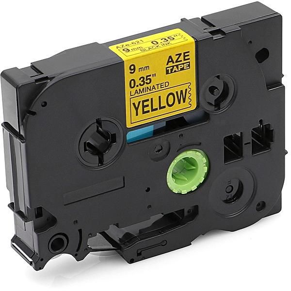 Brother TZ 621 Label Tape Laminated (9mm) Blk/Ylw (8m) - Compatible