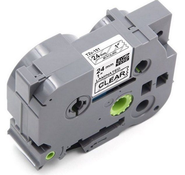 Brother TZ 151 Label Tape Laminated (24mm) Blk/Clr (8m) - Compatible