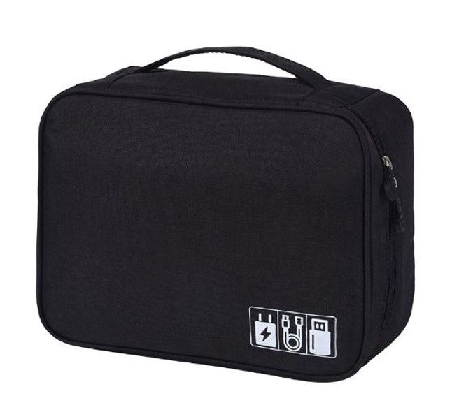 Olive Tree - Travel Electronic Accessory Bag - Black