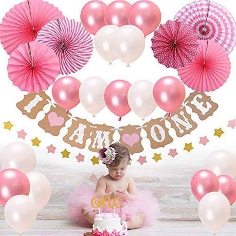 Pink Decoration With Balloons And Swans For Birthday Party Stock Photo -  Download Image Now - iStock