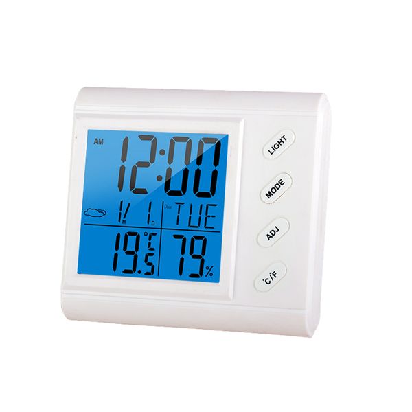 Portable Digital LCD Thermometer &amp; Hygrometer with Clock &amp; Humidity