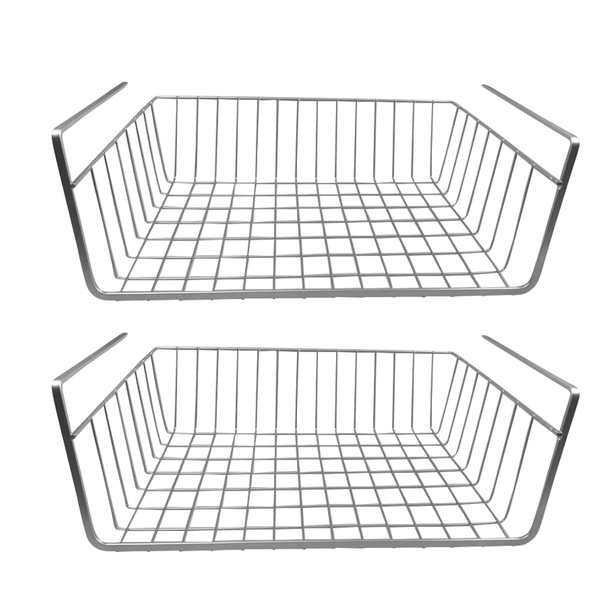 HomeFX Under Cabinet Storage Shelf Basket 2 Set
