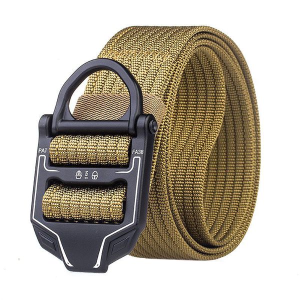Heavy-Duty Metal Buckle Military Style Nylon Tactical Belt - Black