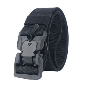 KMJI Canvas Buckle Nylon Web Belt 120cm (Black) (34"- 40") In | Whizz Belts