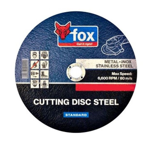 Fox Tools Steel Cutting Disc 115mm x 1.0mm (Pack of 10)