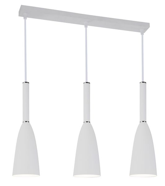 Bright Star Lighting 3 Light Aluminium Pendant with Chrome Ring