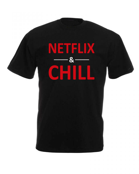 JuiceBubble Netflix And Chill Mens T-Shirt -Black