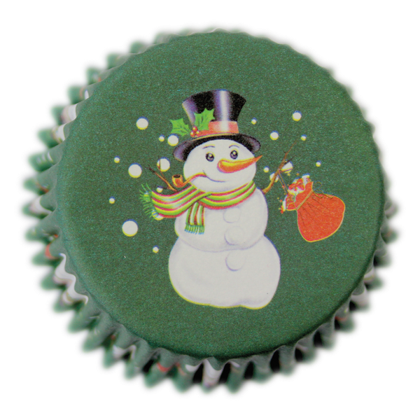 Fun Snowman Decorative Foil Baking Cups Pk of 30