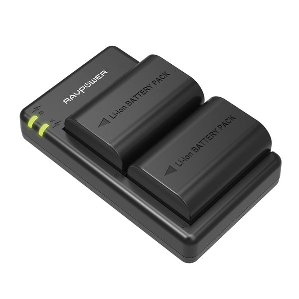 RAVPower Dual 2000mAh Canon LP-E6(N) Replacement Battery Charging Dock Set
