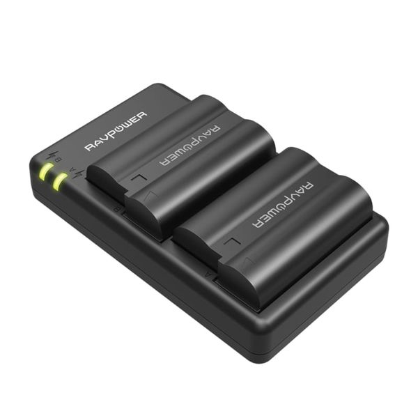 RAVPower Dual 2100mAh Nikon EN-EL15 Replacement Battery Charging Dock Set