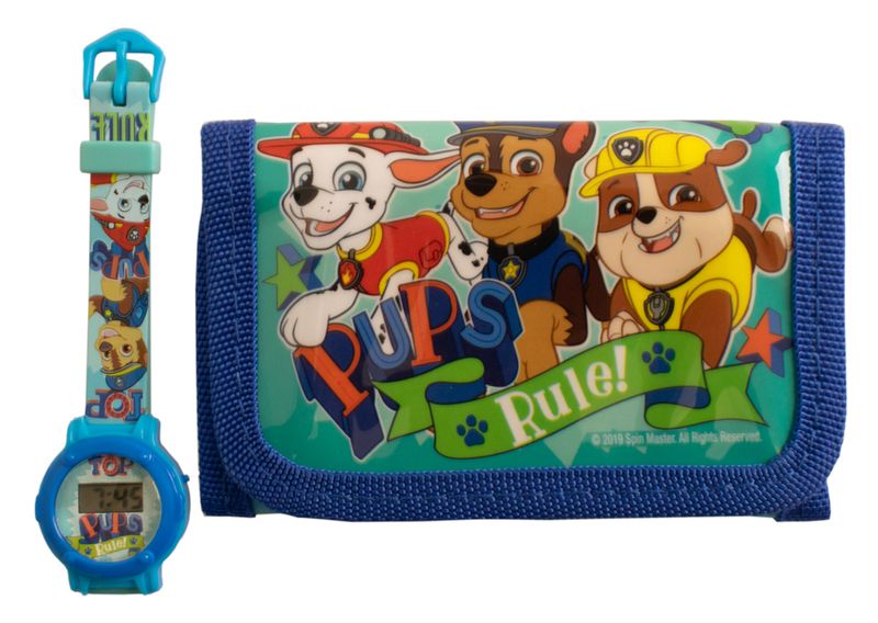 Paw Patrol By Nickelodeon Official Licensed Kids Boys Watch &amp; Wallet Set