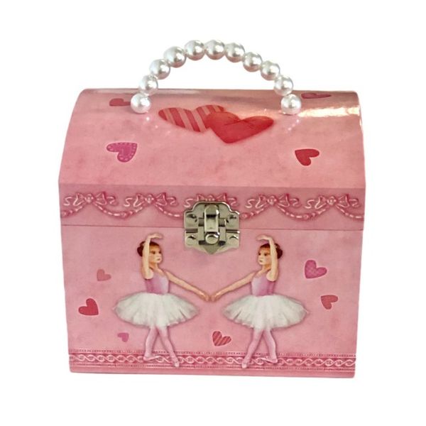 Musical Ballerina Large Jewellery Box Pearl Style Handle (17 x 13 x 14 cm)