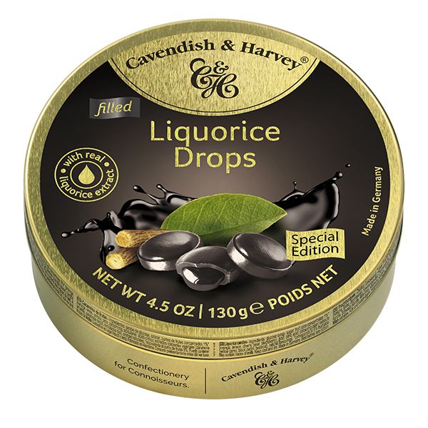 Cavendish &amp; Harvey Liquorice Liquid Filled Candy Travel Tins - 11 x 130g