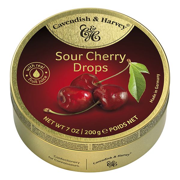 Cavendish &amp; Harvey Sour Cherry Travel Tins -9 x 200g