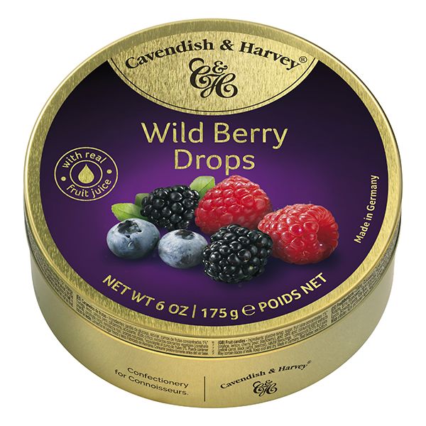 Cavendish &amp; Harvey Wild Berry Travel Tins - 9 x 175g