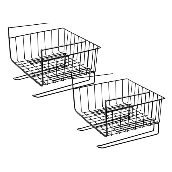 2 Piece Hanging Kitchen / Under Cabinet Storage Baskets Organizer Rack