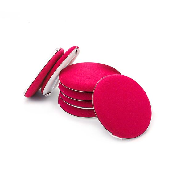 7 Piece Dry Wet Dual Use Round Shaped Makeup Air Cushion Sponge Puff - Red