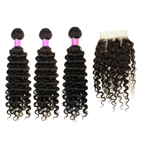 BLKT Free Closure Value Package Peruvian 14" inches Deep Wave Weave