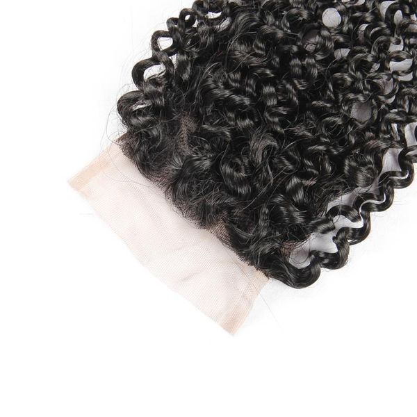 BLKT 10 inches Peruvian Kinky Curl 4X4 Three Parts Closure