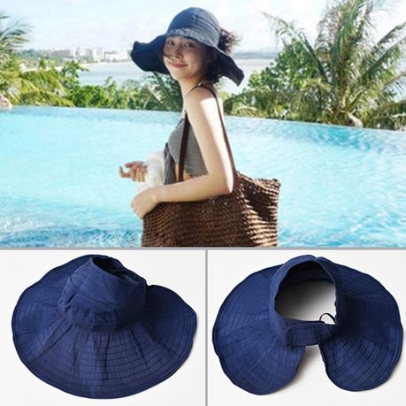 Foldable Ladies UV Protection Wide Brim Sun Hat - Navy, Shop Today. Get it  Tomorrow!