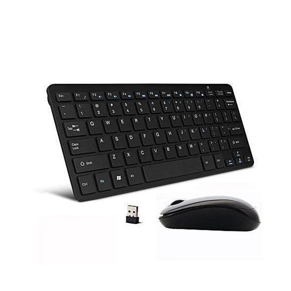 LMA - Mini Wireless Keyboard &amp; Mouse Combo With Protector - Black