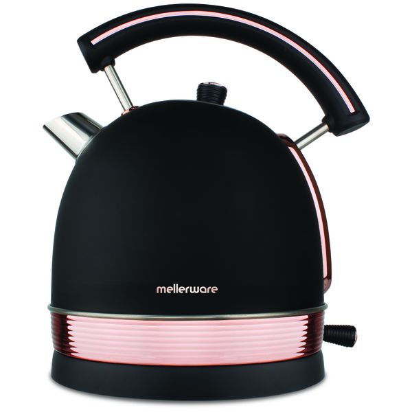 Mellerware Kettle 360 Degree Cordless Stainless Steel Black 1.8L 2200W "Rose Gold