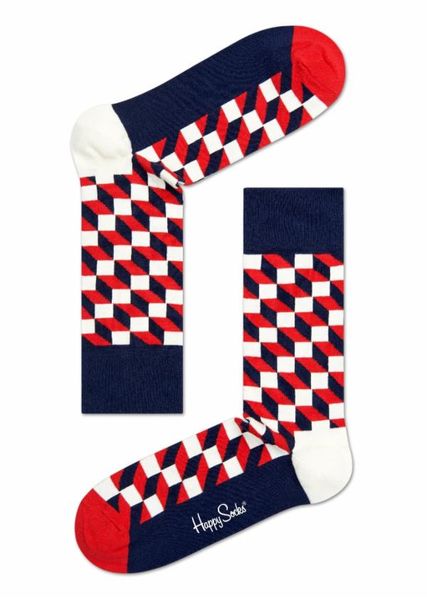 Happy Socks - Socks - Filled Optic - Blue/Red/White
