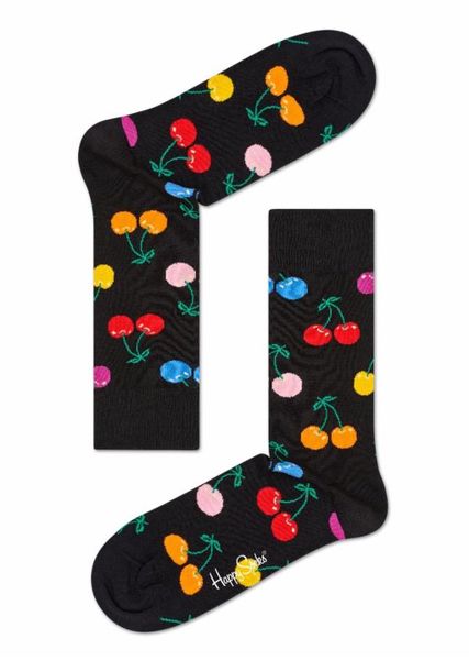 Happy Socks - Socks - Cherry Sock - Black, Green, Orange, Pink, Red