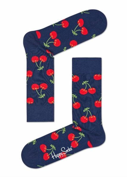 Happy Socks - Socks - Cherry Sock - Navy, Red, Green