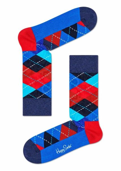 Happy Socks - Socks - Argyle Sock - Blue, Red, Turquoise