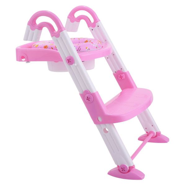 1 x 3 - in - 1 Baby Training Toilet Potty Seat Non Slip Trainer- Pink