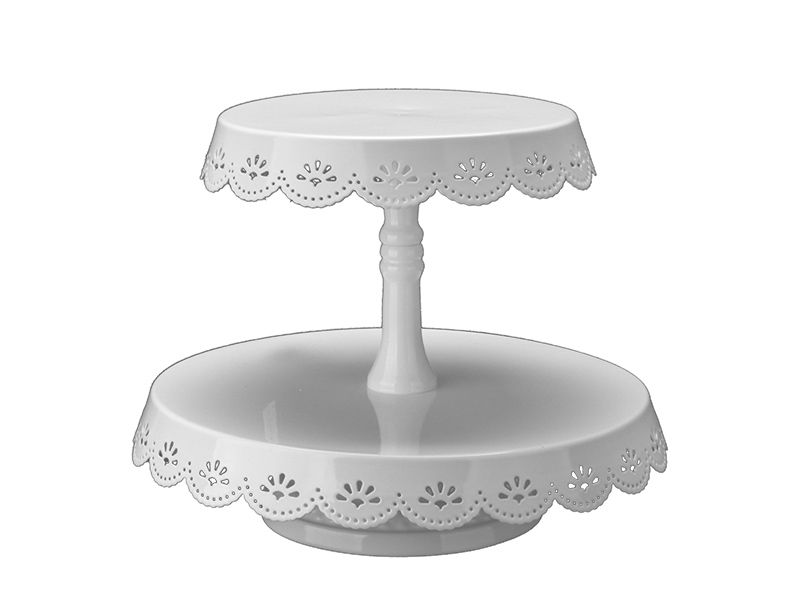 2 Tier White Cake Server