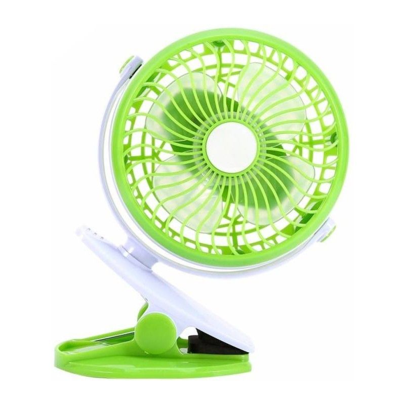 HighSpeed Rechargeable USB Mini Fan with Clip Green Shop Today