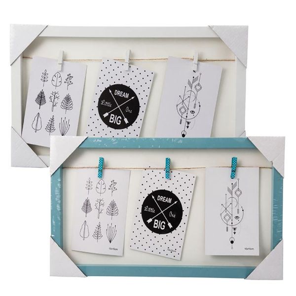Bulk Pack X 2 Wooden Picture Frame With Pegs - 23x43cm