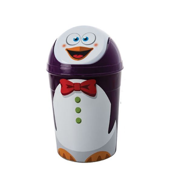 Plastic Swing Top Wastepaper Bin 15x18x30cm