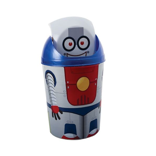 Plastic Swing Top Wastepaper Bin 15x18x30cm