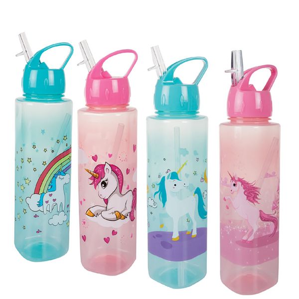 Bulk Pack x 4 Water Bottle 750ml Unicorn Print