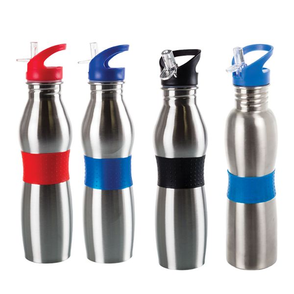 Bulk Pack x 4 Water Bottle 750ml Aluminium Rubber Grip
