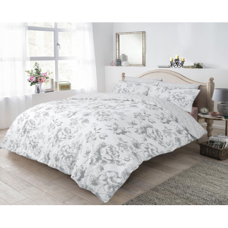 Monochrome Floral Grey Reversible Duvet Set Buy Online In South