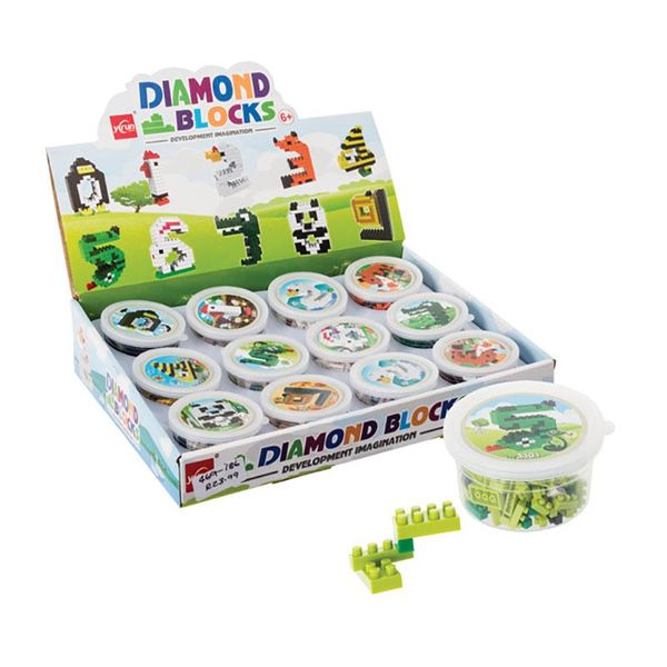 Bulk Pack X 12 Animal Building Blocks In Tub