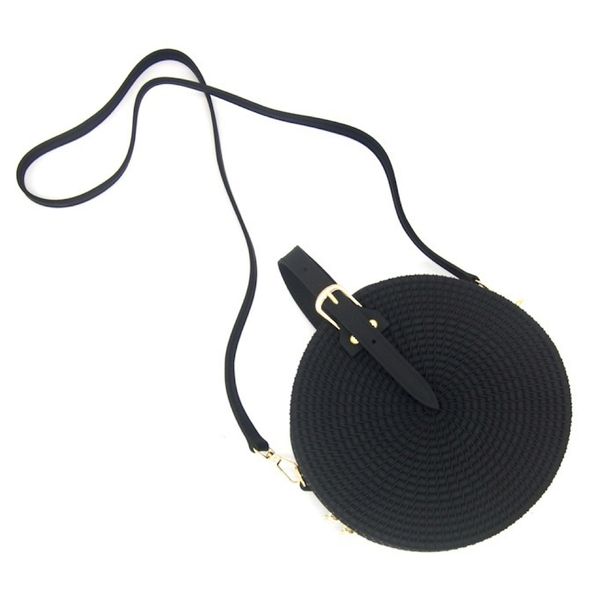 Woven Rattan Style Matte PVC Fashion Crossbody Bag