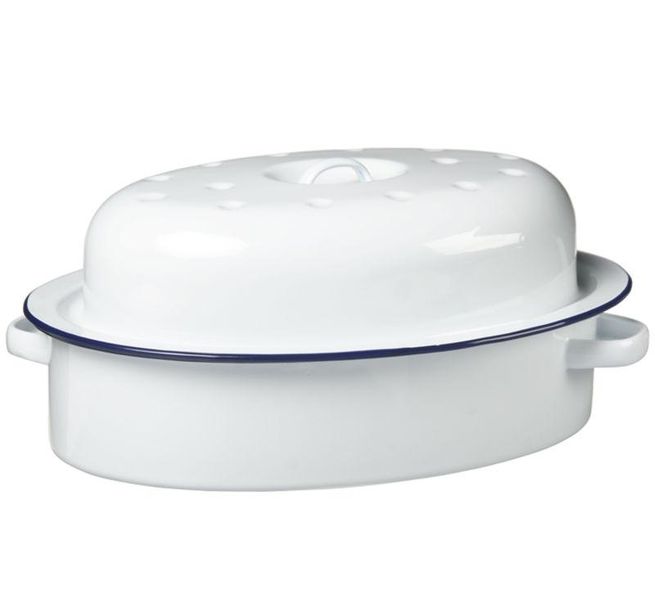 1st Grade Oval Enamel Roaster - 30cm
