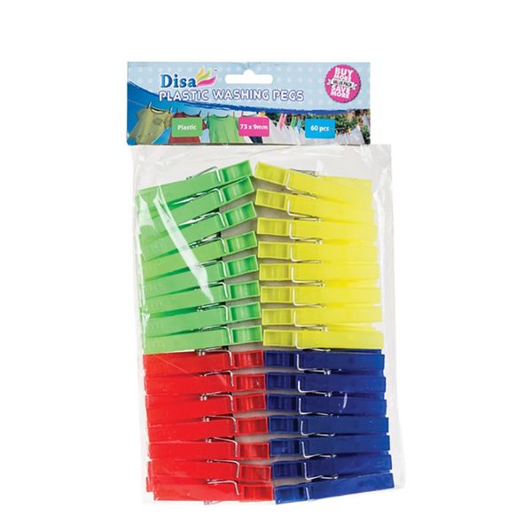 Washing Pegs Plastic - Pack of 60