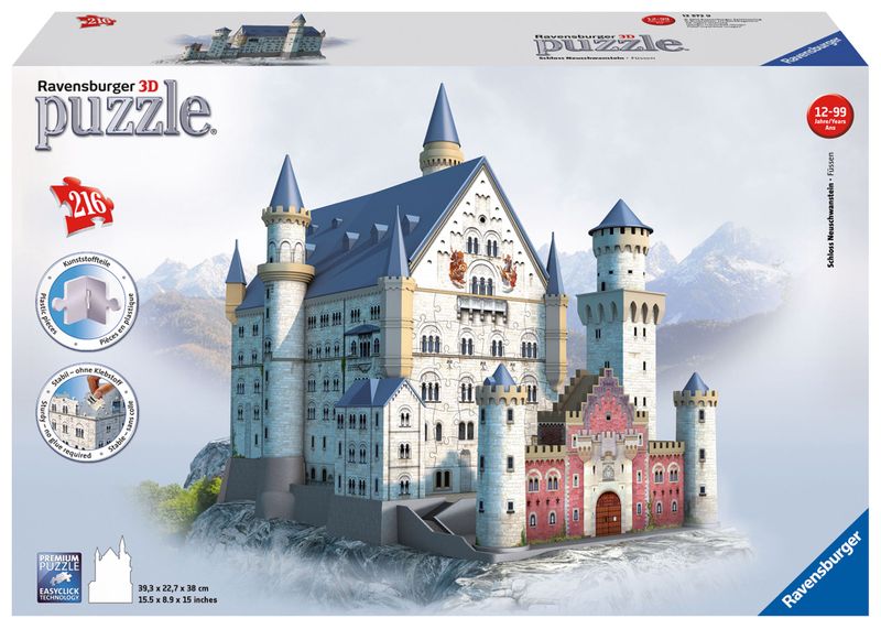 Ravensburger 216 Piece 3D Puzzle Neuschwanstein Castle