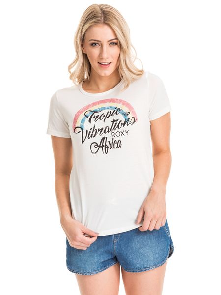 Roxy Women's Tropic Vibrations Africa Short Sleeve T-Shirt - White