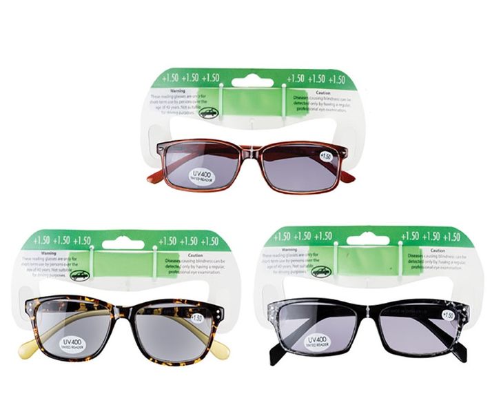 Bulk Pack x 3 Reading Glasses +1.5 Strenght With Tinted Lenses