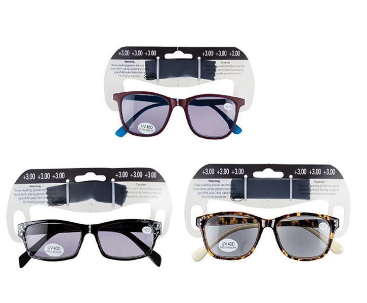Bulk Pack x 3 Reading Glasses +3 Strenght With Tinted Lenses
