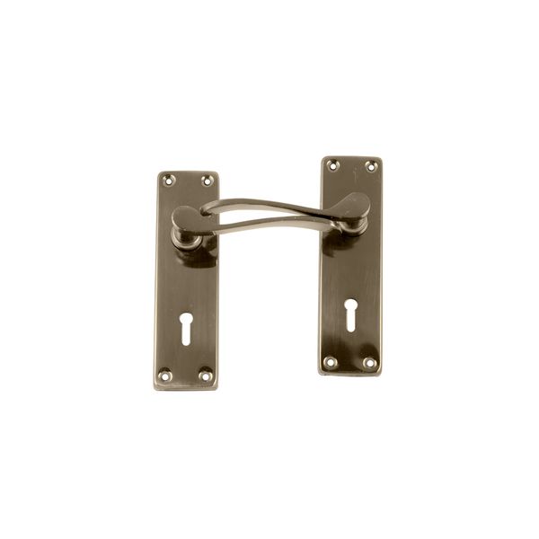 The Cabinet Shop - Lockset Sapphire Steel Handle 6" - Antique Bronze