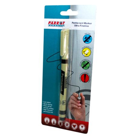 Parrot Ultra Fine line Permanent Marker (Black, Carded) Image